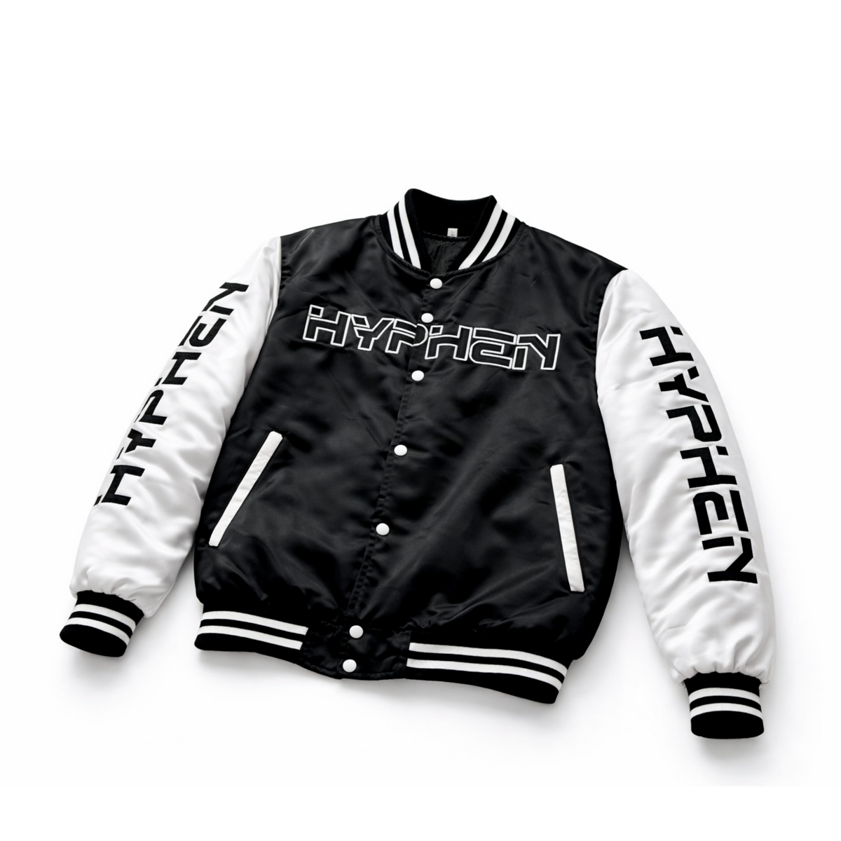 Hyphen Satin Jacket (Black/White) - Hyphen Footwear