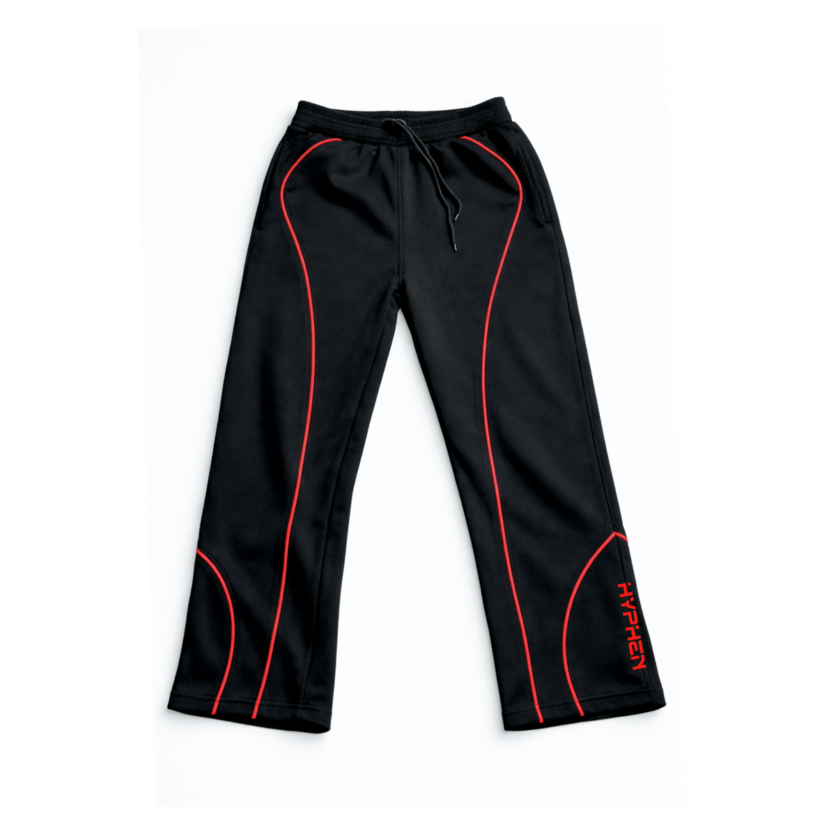Hyphen Flare Leg Joggers (Black/Red) - Hyphen Footwear