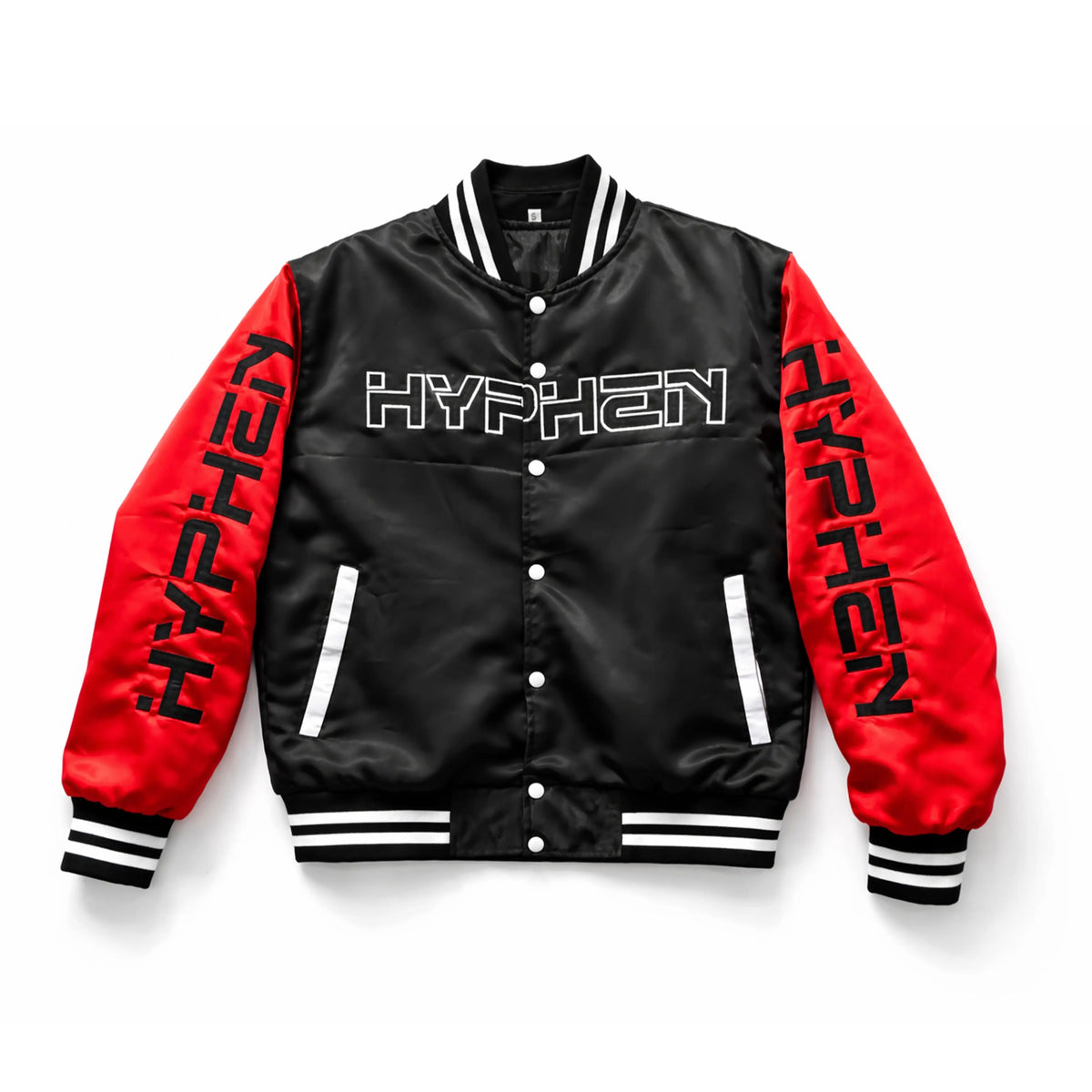 Hyphen Satin Jacket (Black/Red/White) - Hyphen Footwear