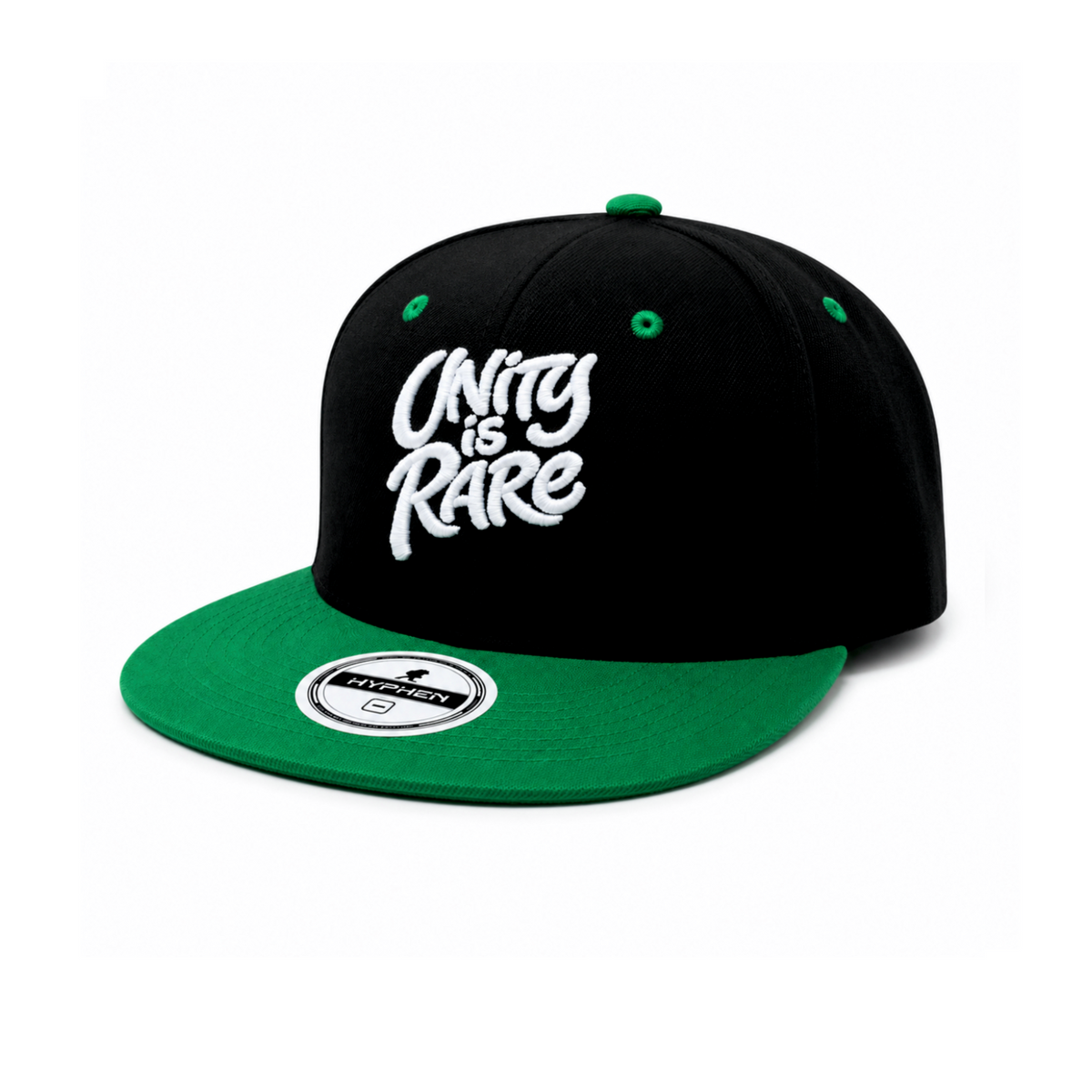 Hyphen Unity Is Rare SnapBack (Black/Green) - Hyphen Footwear