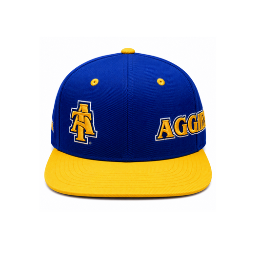 Hyphen X A&T 100th Homecoming SnapBack Cap (Blue/Yellow/White) SHIP (10/15/26) - Hyphen Footwear