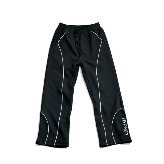 Hyphen Flare Leg Joggers (Black/Reflective Grey)